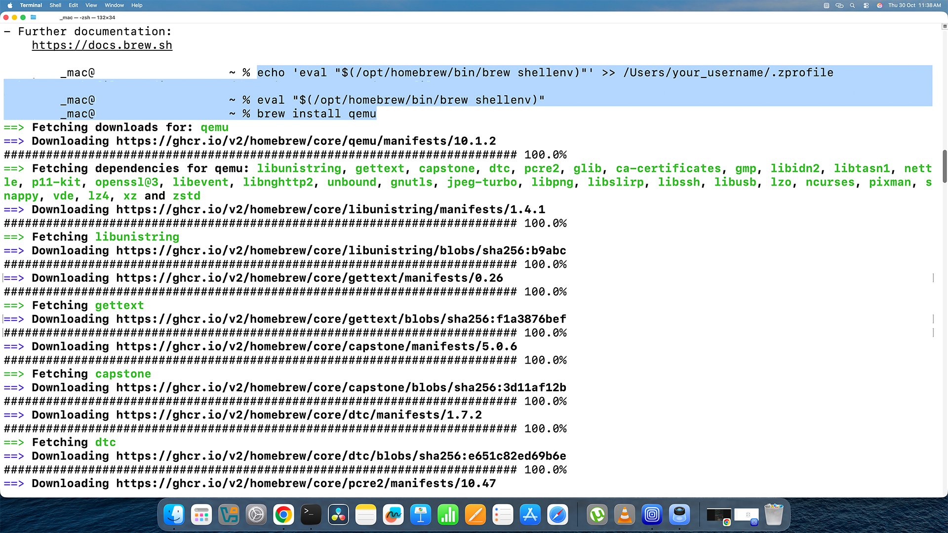 Installing qemu via brew